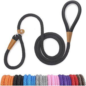 Dog Leash Slip Lead 5 6 8 FT Dog Training Leash Strong Heavy Duty Rope No Pull